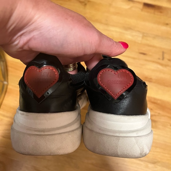 Love Moschino appliquéd leather and mesh sneakers size 41 - Picture 2 of 7